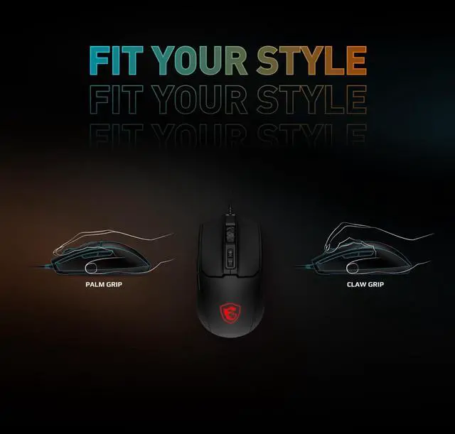 Alt view image 5 of 10 - MSI Forge GK100 Combo – Gaming RGB Keyboard & Mouse Set, 19-Key Anti-Ghosting, 6400 DPI Optical Sensor, 6-Mode RGB, up to 6,400 DPI, Black