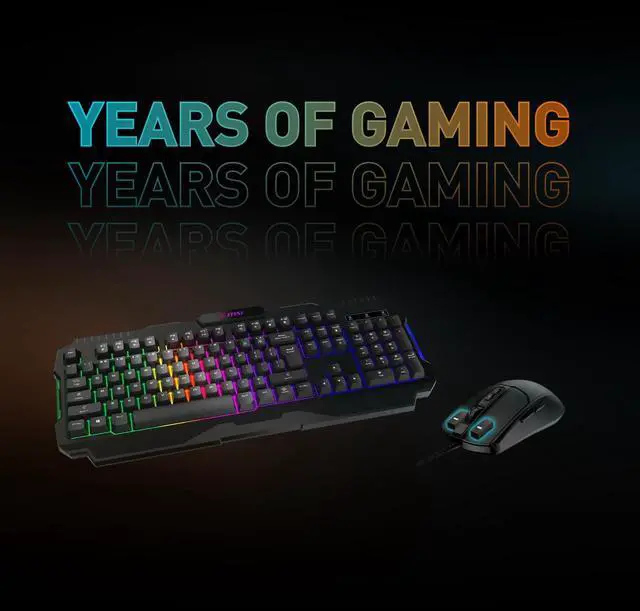 Alt view image 8 of 10 - MSI Forge GK100 Combo – Gaming RGB Keyboard & Mouse Set, 19-Key Anti-Ghosting, 6400 DPI Optical Sensor, 6-Mode RGB, up to 6,400 DPI, Black