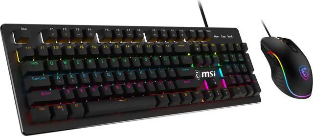 Alt view image 2 of 6 - MSI FORGE GK300 COMBO - BLUE SWITCHES Gaming Keyboard & Gaming Mouse, Anti-Ghosting, Ergonomic Keycaps, 9-Mode RGB, up to 7,200 DPI, Black