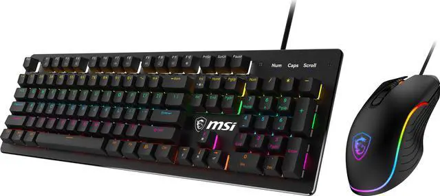 Alt view image 3 of 6 - MSI FORGE GK300 COMBO - BLUE SWITCHES Gaming Keyboard & Gaming Mouse, Anti-Ghosting, Ergonomic Keycaps, 9-Mode RGB, up to 7,200 DPI, Black