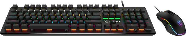 Alt view image 4 of 6 - MSI FORGE GK300 COMBO - BLUE SWITCHES Gaming Keyboard & Gaming Mouse, Anti-Ghosting, Ergonomic Keycaps, 9-Mode RGB, up to 7,200 DPI, Black