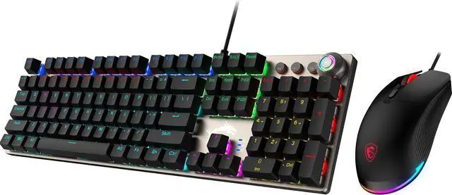 Alt view image 4 of 7 - MSI Forge GK310 Mechanical Gaming Keyboard & Mouse Combo w/ Magnetic Cover - Hot Swappable Mechanical Red Switches, RGB, Ergonomic, Anti-GHOSTING, Angle-Adjustable
