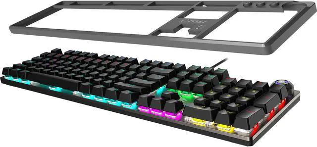 Alt view image 8 of 9 - MSI Forge GK310 Mechanical Gaming Keyboard w/ Magnetic Cover - Hot Swappable Mechanical Red Switches, RGB, Ergonomic, Anti-GHOSTING, Angle-Adjustable