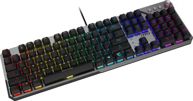 Alt view image 3 of 6 - MSI Strike 600 RGB Mechanical Gaming Keyboard - Silent Switches
