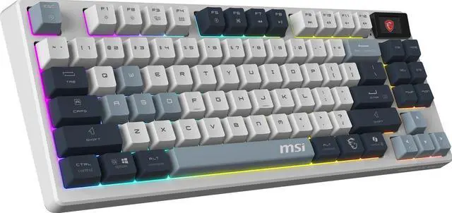Alt view image 2 of 10 - MSI Forge GK600 TKL Wireless Gaming Keyboard - Mechanical Linear Switches, Dye-Sublimated PBT Keycaps, Anti-Slip Base, RGB, USB 2.0, Bluetooth, 2.4 GHz - White