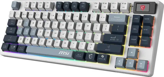 Alt view image 3 of 10 - MSI Forge GK600 TKL Wireless Gaming Keyboard - Mechanical Linear Switches, Dye-Sublimated PBT Keycaps, Anti-Slip Base, RGB, USB 2.0, Bluetooth, 2.4 GHz - White
