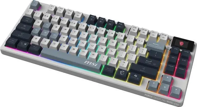 Alt view image 6 of 10 - MSI Forge GK600 TKL Wireless Gaming Keyboard - Mechanical Linear Switches, Dye-Sublimated PBT Keycaps, Anti-Slip Base, RGB, USB 2.0, Bluetooth, 2.4 GHz - White