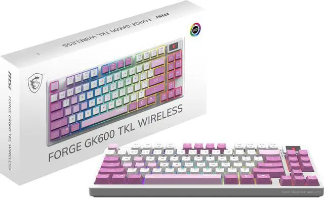 Main image of MSI FORGE GK600 TKL W VIOLET US Gaming Keyboard