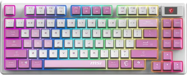 Alt view image 3 of 12 - MSI Forge GK600 TKL Wireless VIOLET  Gaming Keyboard - Mechanical Linear Switches, Dye-Sublimated PBT Keycaps, Anti-Slip Base, RGB, USB 2.0, Bluetooth, 2.4 GHz