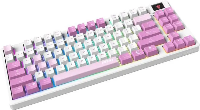 Alt view image 10 of 12 - MSI Forge GK600 TKL Wireless VIOLET  Gaming Keyboard - Mechanical Linear Switches, Dye-Sublimated PBT Keycaps, Anti-Slip Base, RGB, USB 2.0, Bluetooth, 2.4 GHz