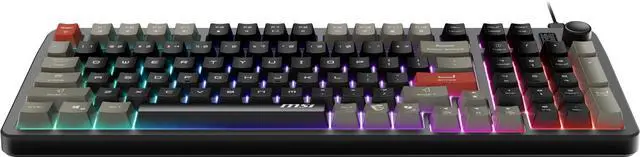 Alt view image 2 of 10 - MSI Forge GK110 Gaming Keyboard - Membrane Switches, 96% Compact Full-Size, 1.5m USB-A to C (detachable) Cable