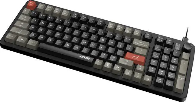 Alt view image 9 of 10 - MSI Forge GK110 Gaming Keyboard - Membrane Switches, 96% Compact Full-Size, 1.5m USB-A to C (detachable) Cable
