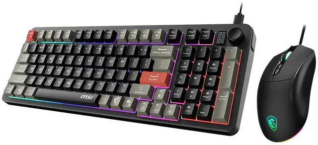 Alt view image 8 of 11 - MSI Forge GK110 Gaming Keyboard & GM320 Mouse Combo, Wired Membrane Keyboard with Volume Knob, 26-Key Anti-Ghosting, 12800 DPI Optical Mouse, RGB Backlit, for PC Gaming & Office