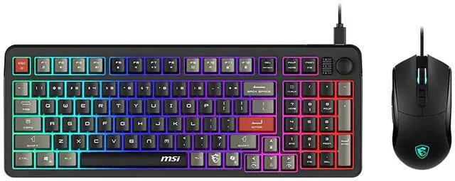 Alt view image 9 of 11 - MSI Forge GK110 Gaming Keyboard & GM320 Mouse Combo, Wired Membrane Keyboard with Volume Knob, 26-Key Anti-Ghosting, 12800 DPI Optical Mouse, RGB Backlit, for PC Gaming & Office