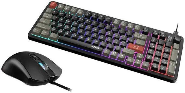 Alt view image 10 of 11 - MSI Forge GK110 Gaming Keyboard & GM320 Mouse Combo, Wired Membrane Keyboard with Volume Knob, 26-Key Anti-Ghosting, 12800 DPI Optical Mouse, RGB Backlit, for PC Gaming & Office