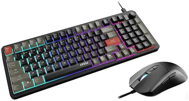 Alt view image 11 of 11 - MSI Forge GK110 Gaming Keyboard & GM320 Mouse Combo, Wired Membrane Keyboard with Volume Knob, 26-Key Anti-Ghosting, 12800 DPI Optical Mouse, RGB Backlit, for PC Gaming & Office