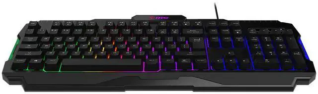 Alt view image 3 of 5 - MSI FORGE GK100 Wired Gaming Keyboard, Full-Size 104-Key Membrane Keyboard, RGB Backlit, 19-Key Anti-Ghosting, Hotkey Media Control, for PC Gaming & Office, Black