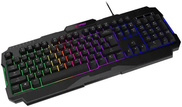 Alt view image 4 of 5 - MSI FORGE GK100 Wired Gaming Keyboard, Full-Size 104-Key Membrane Keyboard, RGB Backlit, 19-Key Anti-Ghosting, Hotkey Media Control, for PC Gaming & Office, Black