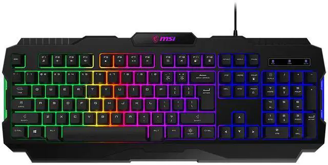 Alt view image 5 of 5 - MSI FORGE GK100 Wired Gaming Keyboard, Full-Size 104-Key Membrane Keyboard, RGB Backlit, 19-Key Anti-Ghosting, Hotkey Media Control, for PC Gaming & Office, Black