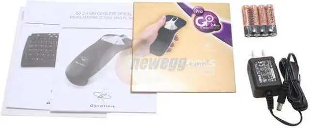 Alt view image 3 of 4 - Gyration GO PRO 2.4 Optical Air Mouse and Compact Keyboard GP6105CKM 88 Normal Keys 15 Function Keys RF Wireless Mini Suite