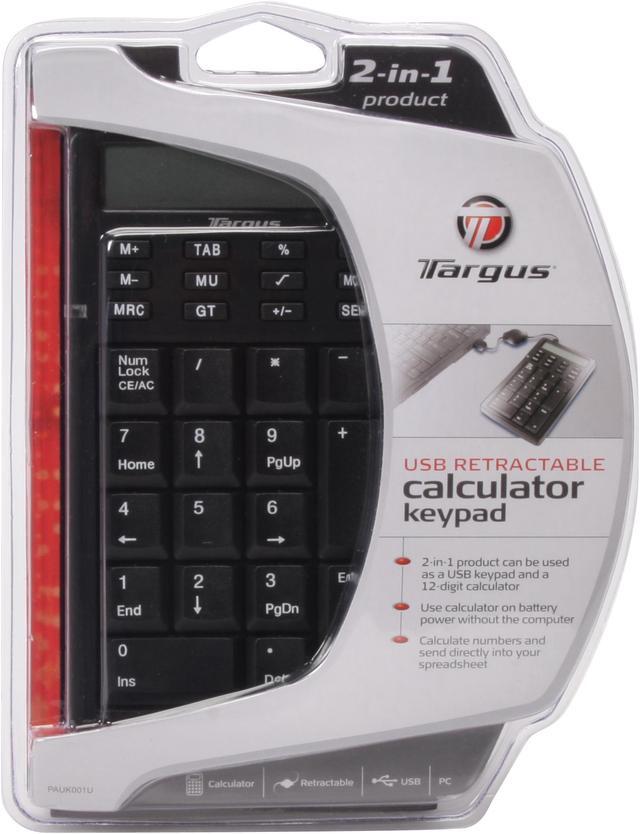 Alt view image 7 of 7 - Targus PAUK001U Gray 17 Normal Keys USB Wired Mini Retractable Calculator/ Keypad