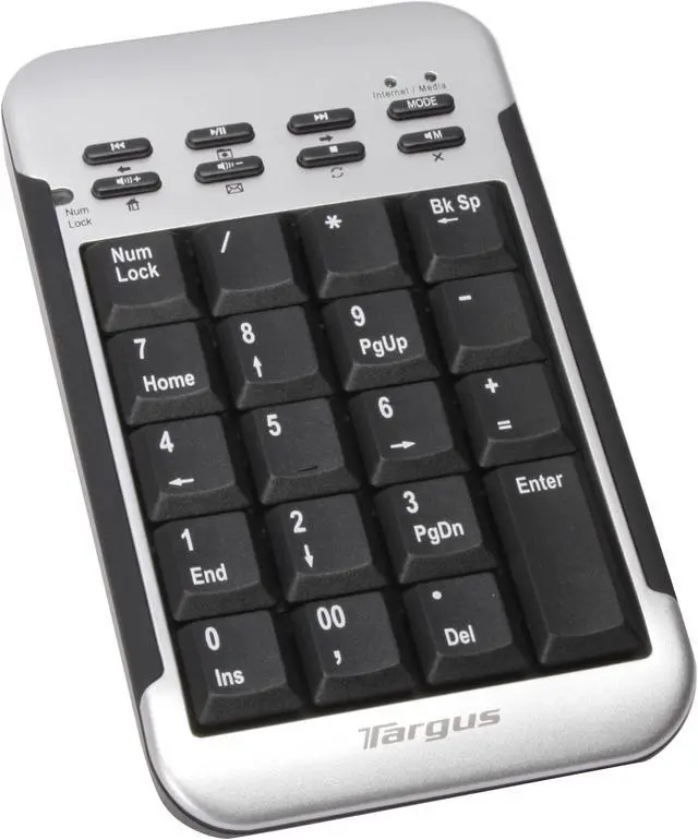 Alt view image 8 of 14 - Targus  AKM10US  2-Tone  19  Normal Keys 7  Function Keys USB  2.4 GHz RF Wireless Keypad and Laser Mouse Set for Laptop Computers