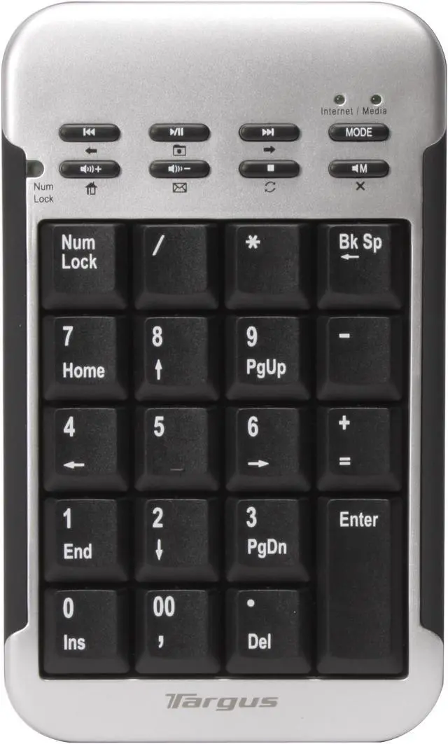 Alt view image 11 of 14 - Targus  AKM10US  2-Tone  19  Normal Keys 7  Function Keys USB  2.4 GHz RF Wireless Keypad and Laser Mouse Set for Laptop Computers