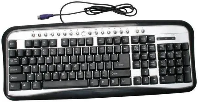 Alt view image 2 of 9 - DCT Factory KBJ-313 Silver & Black 107 Normal Keys 18 Function Keys PS/2 Standard 3 in 1 Combo especially for PC and Notebook