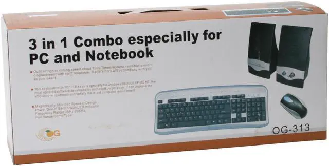 Alt view image 9 of 9 - DCT Factory KBJ-313 Silver & Black 107 Normal Keys 18 Function Keys PS/2 Standard 3 in 1 Combo especially for PC and Notebook
