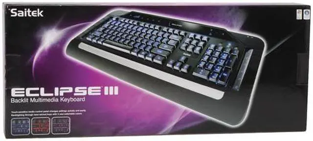 Alt view image 9 of 9 - Mad Catz Eclipse III Black 104 Normal Keys USB Wired Standard Backlit Multimedia Keyboard