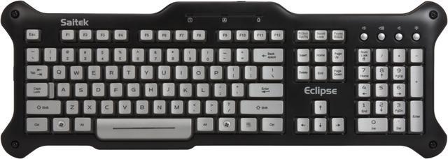 Alt view image 2 of 4 - Saitek PZ30AU 104 Normal Keys 4 Function Keys USB Wired Standard Eclipse Blue Backlit Keyboard