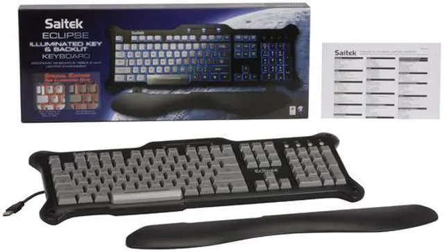 Alt view image 4 of 4 - Saitek PZ30AUR 104 Normal Keys 4 Function Keys USB Wired Standard Eclipse Red Backlit Keyboard
