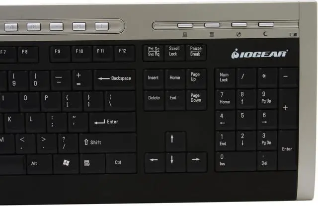 Alt view image 7 of 17 - IOGEAR GKM541RA Silver/Black 104 Normal Keys 13 Function Keys RF Wireless Slim Keyboard & Mouse Combo