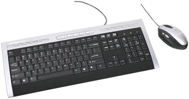 Main image of IOGEAR GKM511 Silver/Black 104 Normal Keys 13 Function Keys USB Wired Ultra Thin Keyboard / Optical Mouse Combo