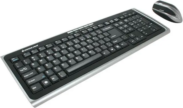 Main image of IOGEAR GKM551R Black 105 Normal Keys 4 Function Keys 2.4GHz Wireless Slim Media Center Desktop