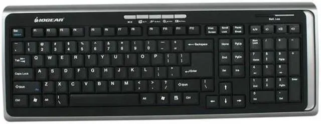 Alt view image 2 of 7 - IOGEAR GKM551R Black 105 Normal Keys 4 Function Keys 2.4GHz Wireless Slim Media Center Desktop