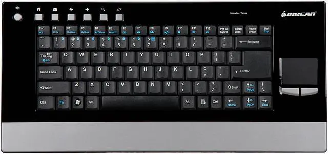 Alt view image 2 of 4 - IOGEAR GKM611B Black 82 Normal Keys Bluetooth Wireless Slim Multi-Link Keyboard with Touchpad