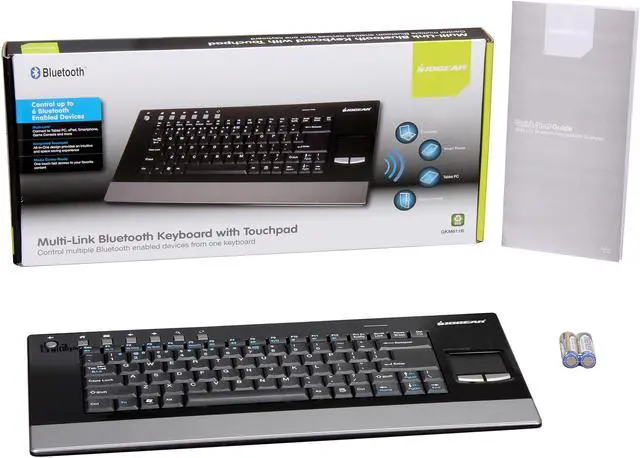 Alt view image 4 of 4 - IOGEAR GKM611B Black 82 Normal Keys Bluetooth Wireless Slim Multi-Link Keyboard with Touchpad