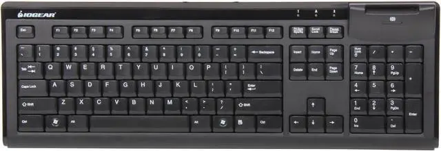 Alt view image 2 of 4 - IOGEAR GKBSR201 Black 104 Normal Keys USB Wired Standard Keyboard With Integrated Smart Card Reader