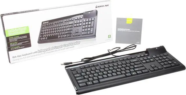 Alt view image 4 of 4 - IOGEAR GKBSR201 Black 104 Normal Keys USB Wired Standard Keyboard With Integrated Smart Card Reader