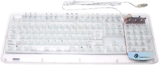 Alt view image 2 of 5 - Sunbeam EL-KB-05-AC Transparency 104 Normal Keys 15 Function Keys PS/2 Wired Slim Illuminated Keyboard