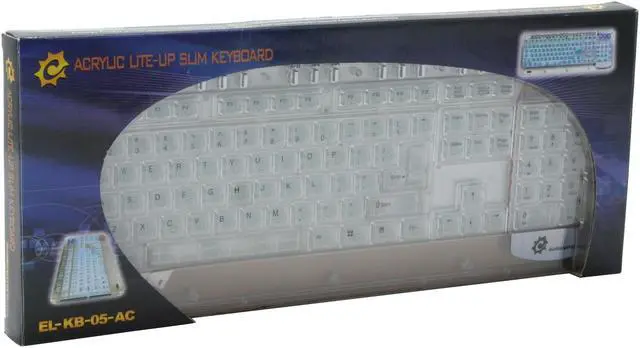 Alt view image 5 of 5 - Sunbeam EL-KB-05-AC Transparency 104 Normal Keys 15 Function Keys PS/2 Wired Slim Illuminated Keyboard