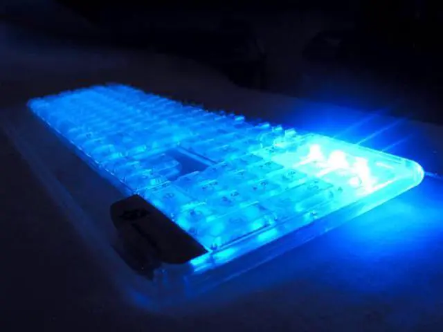 Alt view image 3 of 5 - Sunbeam EL-KB-05-AC Transparency 104 Normal Keys 15 Function Keys PS/2 Wired Slim Illuminated Keyboard