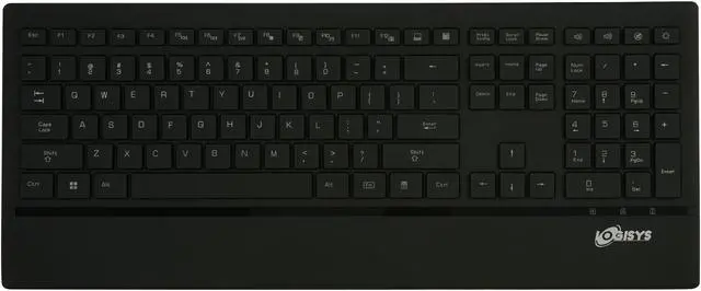 Alt view image 2 of 4 - LOGISYS Computer Streamline Character-illuminated Blue LED Keyboard KB209BK Black USB Wired Standard Keyboard