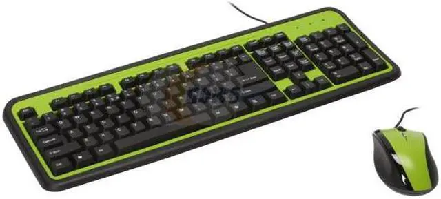 Main image of ATOP ACM-101GB Green/Black 107 Normal Keys PS/2 Standard Matching color Keyboard and mouse combo set - OEM
