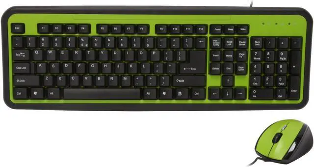 Alt view image 2 of 13 - ATOP ACM-101GB Green/Black 107 Normal Keys PS/2 Standard Matching color Keyboard and mouse combo set - OEM