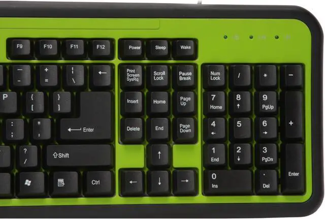 Alt view image 5 of 13 - ATOP ACM-101GB Green/Black 107 Normal Keys PS/2 Standard Matching color Keyboard and mouse combo set - OEM