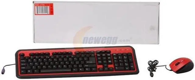 Alt view image 9 of 9 - ATOP ACM-101RB Red/Black 107 Normal Keys PS/2 Standard Matching color Keyboard and mouse combo set - OEM