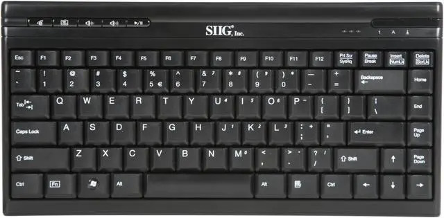 Alt view image 2 of 4 - SIIG JK-US0312-S1 Black 86 Normal Keys 5 Function Keys USB Wired Mini Multimedia Keyboard