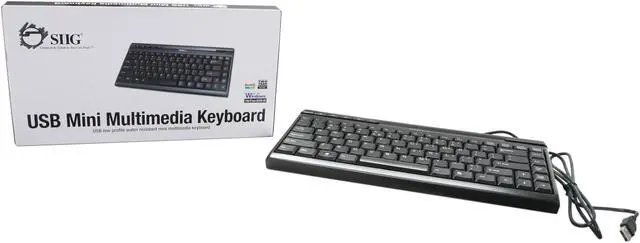 Alt view image 4 of 4 - SIIG JK-US0312-S1 Black 86 Normal Keys 5 Function Keys USB Wired Mini Multimedia Keyboard